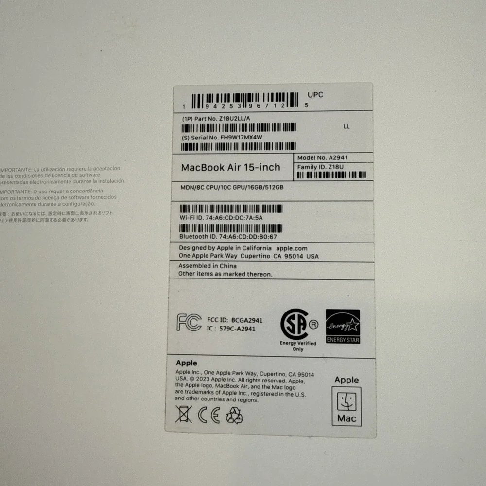 Apple MacBook Air 15